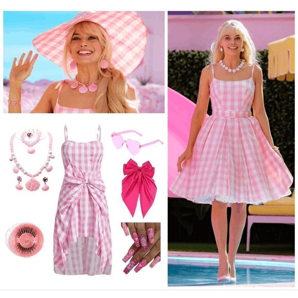 💗 6PCS Barbie Costume Halloween Pink Bundle Set SIZES M, L, XL NEW - Picture 17 of 17